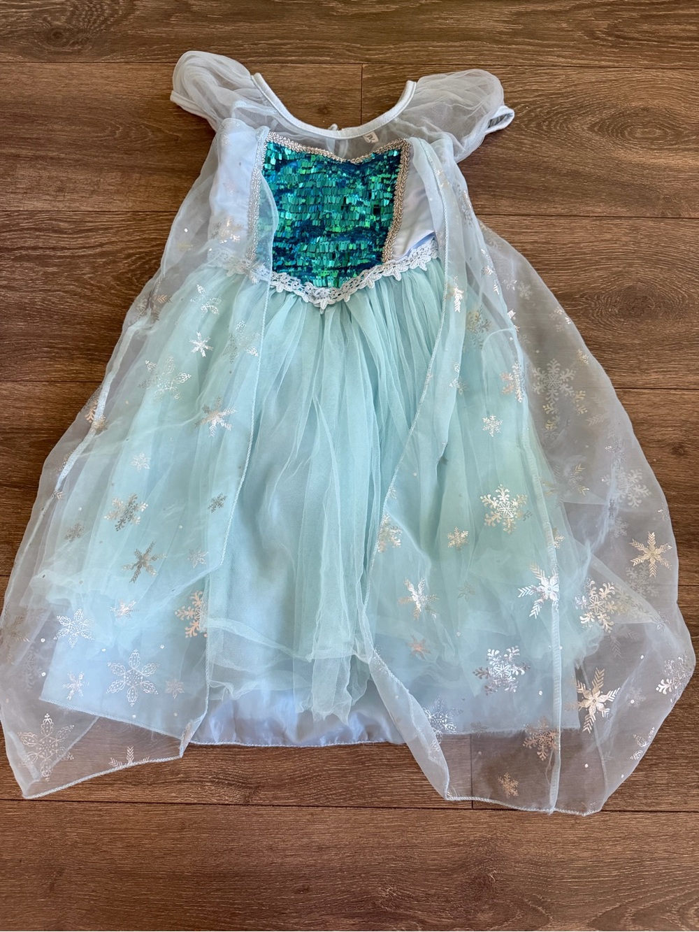 Sz3-4t Girls' Sparkle Aqua Tulle Princess Costume Dress
